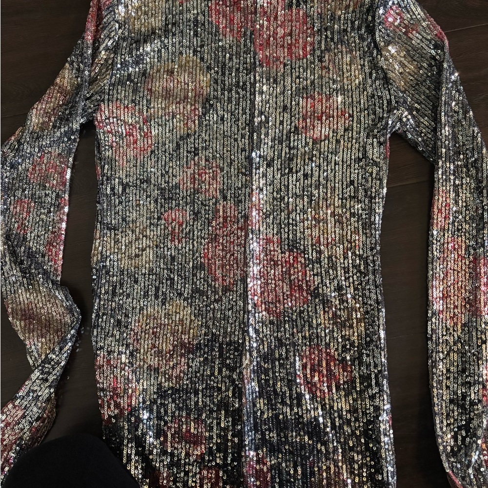 Free People Black Long sleeve stretch top